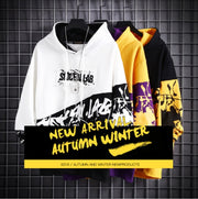 Hip hop print hooded sweatshirt
