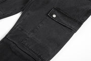 Contrast Color Tie-dye Gradient Jeans Men