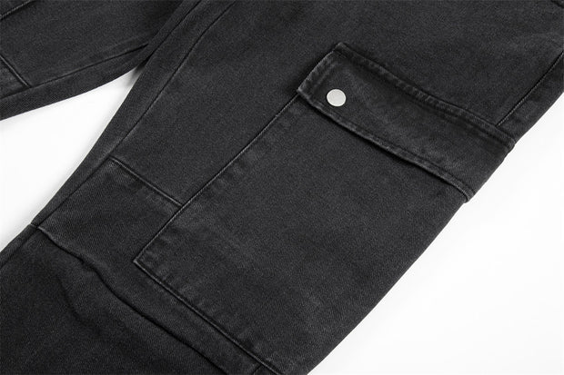 Contrast Color Tie-dye Gradient Jeans Men