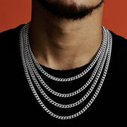 Hip Hop Titanium Steel Necklace Jeans Button Round Grinding Encrypted Stainless Steel Cuban Chain