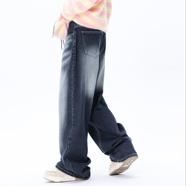 Hip Hop Rock Monkey Wash Wide Leg Jeans Men