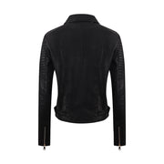 PU Women's Short Leather Oblique Pull Slim Motorcycle Clothing Washed Leather Jacket