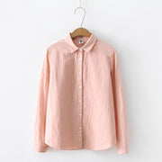 Double-layer Cotton Yarn Pure Color Skin-friendly Long-sleeved Shirt