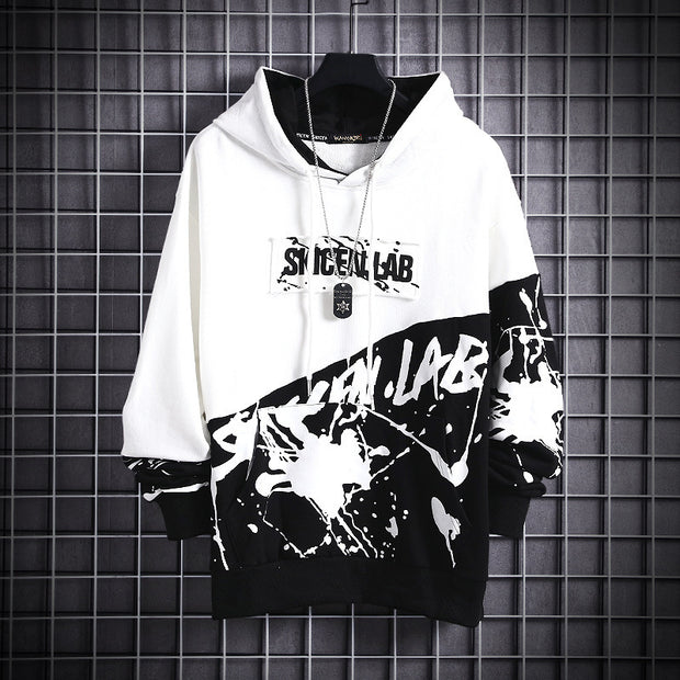 Hip hop print hooded sweatshirt