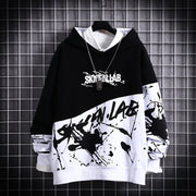 Hip hop print hooded sweatshirt