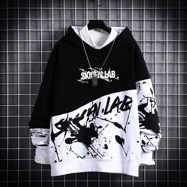 Hip hop print hooded sweatshirt