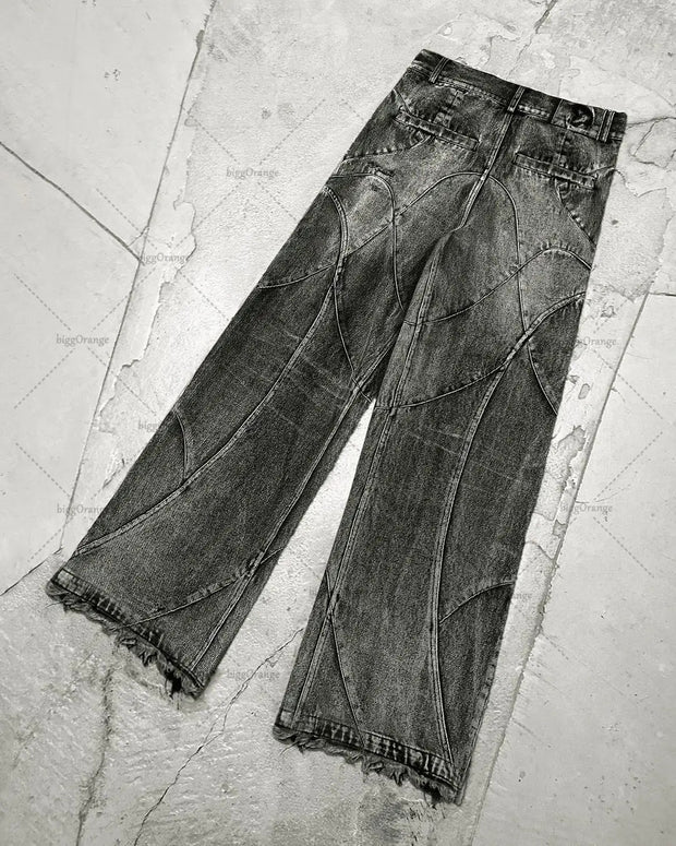 Trendy Straight Retro Washed Jeans For Men