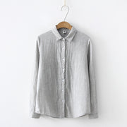 Double-layer Cotton Yarn Pure Color Skin-friendly Long-sleeved Shirt