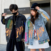 Graffiti hip-hop denim jacket