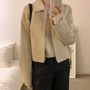Ladies Leisure Motorcycle Leather Coat