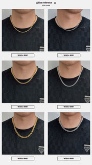 Hip Hop Titanium Steel Necklace Jeans Button Round Grinding Encrypted Stainless Steel Cuban Chain