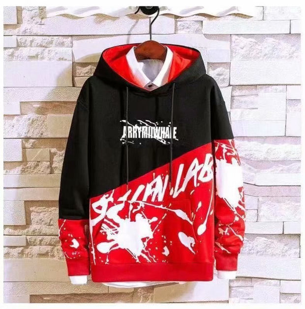 Hip hop print hooded sweatshirt