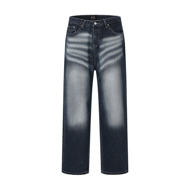 Hip Hop Rock Monkey Wash Wide Leg Jeans Men