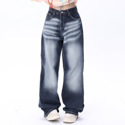 Hip Hop Rock Monkey Wash Wide Leg Jeans Men
