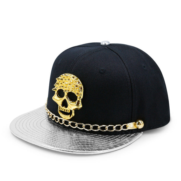 Skull Rivet Hip Hop Baseball Cap Hip Hop Flat-brimmed Cap