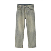 Black And White Basic Simple Jeans Men's Slim Trousers