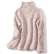 Artistic Mesh Sweater Pure Cashmere Shirt Women's High Neck Thickened Fashionable