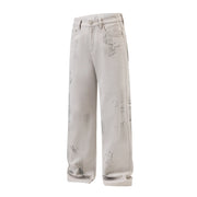 American Street Hip Hop Tie-dyed Washed Jeans Men