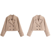 European And American Style Women's Clothing French Trench Coat Long Sleeve Elegant Jacket Coat
