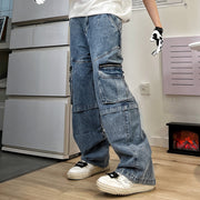 Hip Hop Fringe Washed Jeans For Men